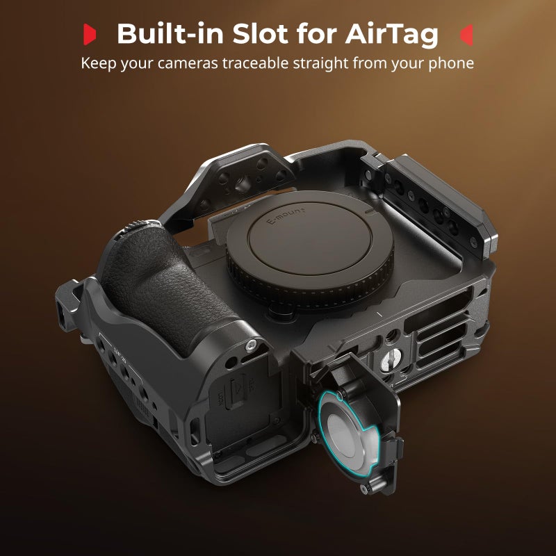 SmallRig A7 V / A7 IV / A7R IV / A7R V / A7S III / A1 Camera Cage with Built-in Slot for AirTag, for Sony Alpha 7 V / 7R V / 7 IV / 7S III / 1 / 7R IV - Image 3