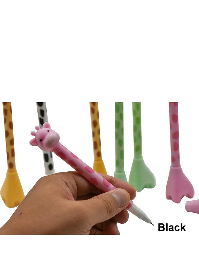 Maydahui 12 Pcs Giraffe Shape Rollerball Pen Cute Donkey Pens Cartoon Animal Pen Black Ink Creative Pedestal Design For School Students Party Office - Image 5