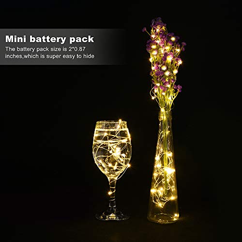 LEDIKON 24 Pack Fairy Lights Battery Operated String Lights-3.3ft 20 LED Silver Wire Warm White for Wedding,Party,Table Centerpieces,DIY Crafts,Mason Jars Decor - Image 2