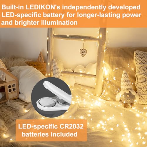 LEDIKON 24 Pack Fairy Lights Battery Operated String Lights-3.3ft 20 LED Silver Wire Warm White for Wedding,Party,Table Centerpieces,DIY Crafts,Mason Jars Decor - Image 4