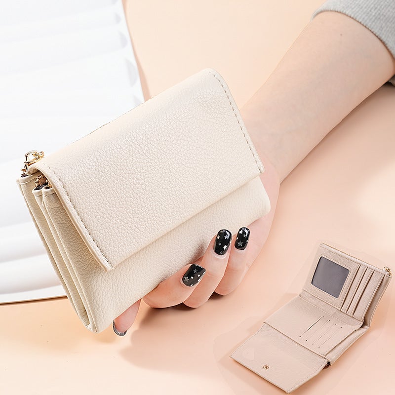 Multifunctional Solid Color PU Leather Wallet, RFID Blocking Design Portable Daily Storage Purse for Cards Cash Coin Business Use - Image 1