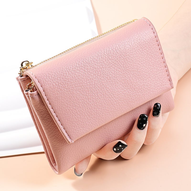 Multifunctional Solid Color PU Leather Wallet, RFID Blocking Design Portable Daily Storage Purse for Cards Cash Coin Business Use - Image 2