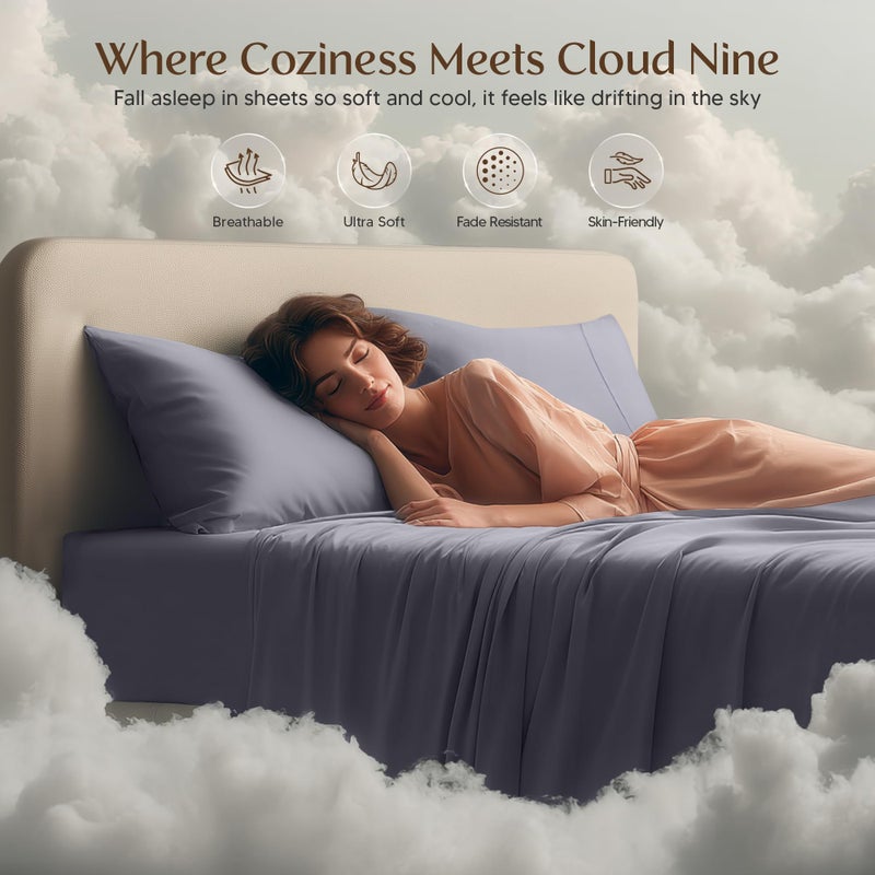 Utopia Bedding Queen Sheet Set - 4 Piece Bed Sheets for Queen Size Bed, Soft and Breathable Microfiber, Includes 1 Fitted Sheet, 1 Flat Sheet and 2 Pillowcases (Grey) - Image 5