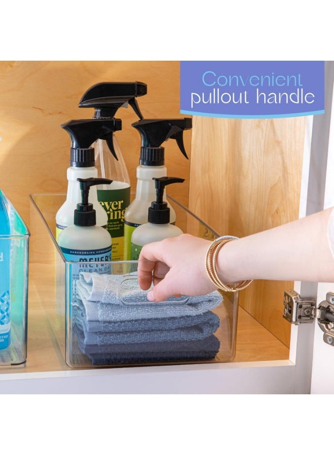 KITCHENOO Plastic Food Storage Clear Container Bin with Handles for Organizing Kitchen, Pantry, Fridge, Freezer, Pantry,Bathroom 4 pieces - Image 3