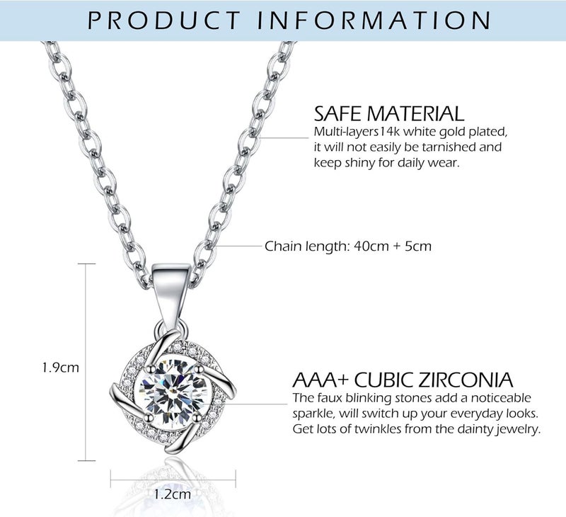 Excefore Jewelry Set for Women, Silver Chain Necklace Bracelet Earrings Set, Italian Four Leaf Clover Design Pendant, Jewelry Gifts for Birthday Anniversary Day Wedding, for Girl Mom Wife Friend - Image 5