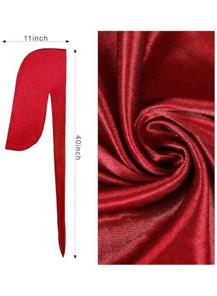4PCS Silky Durags for Men Women 360 Waves, Silk Durag Pack, Silky Satin Durag Extra Long Tails - Image 4