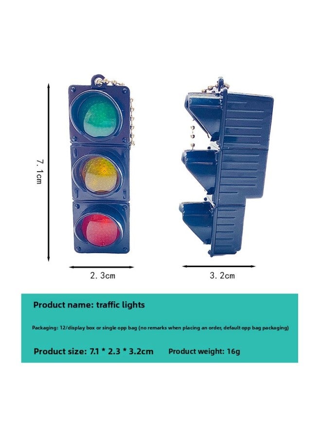 Tiktok Popular Electronic Traffic Light Keychain Backpack Pendant Mini Cute Walking Light LED Luminous Keychain 