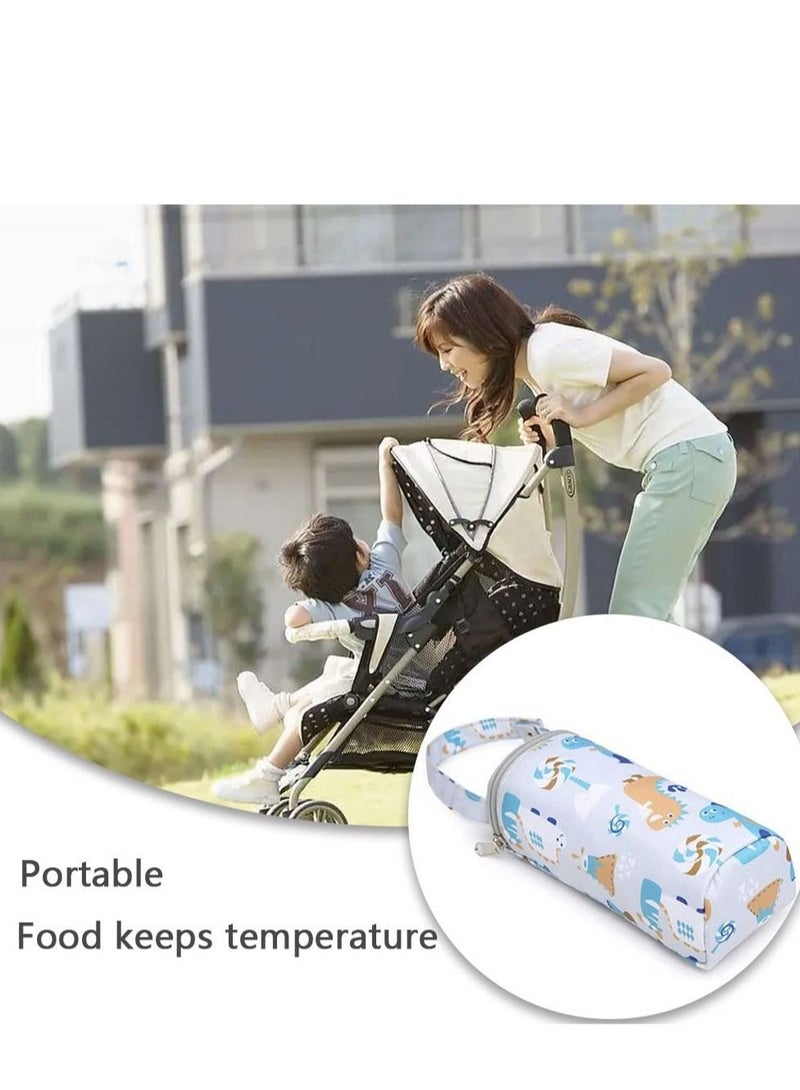 SYOSI Baby Bottle Insulation Bag Hangable Cartoon Breastmilk Storage Tote Portable Milk Bottle Holder for Travel Outdoor  - Image 5