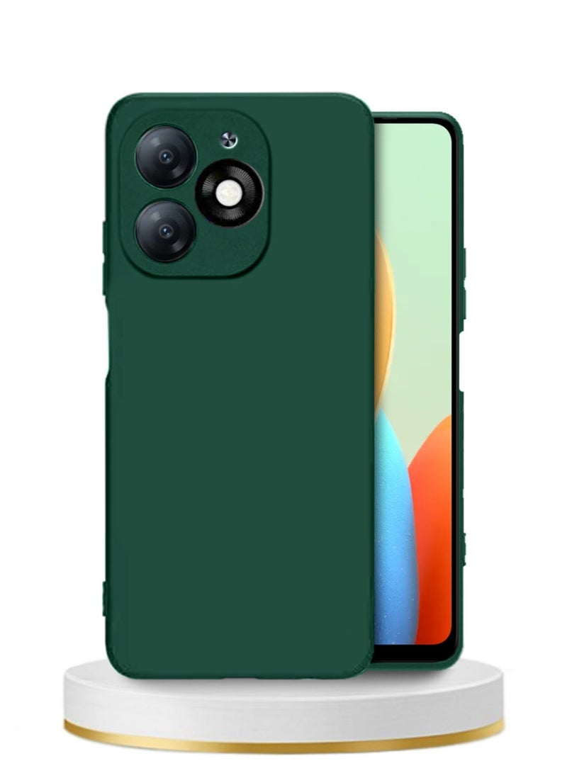 Techie جراب خلفي أنيق من السيليكون TPU لهاتف Tecno Spark 20C / Tecno Spark Go 2024 - تصميم نحيف وناعم - أخضر غامق - Image 1