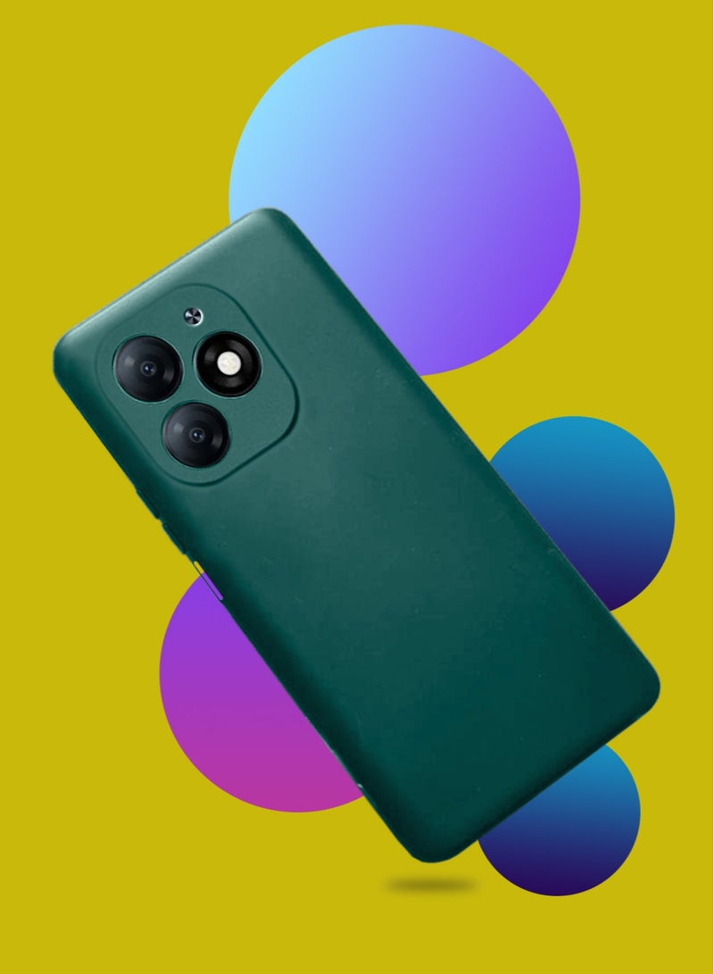 Techie جراب خلفي أنيق من السيليكون TPU لهاتف Tecno Spark 20C / Tecno Spark Go 2024 - تصميم نحيف وناعم - أخضر غامق - Image 5