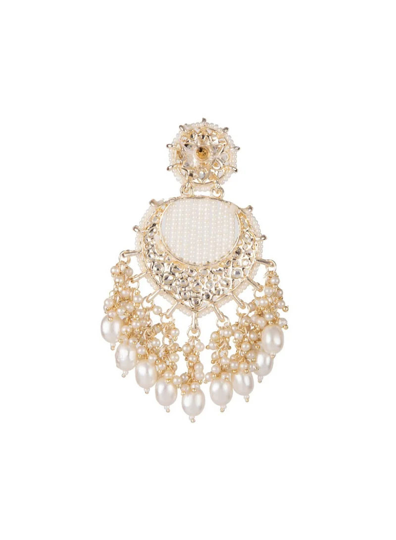 Priyaasi Kundan Studded Contemporary Drop Earrings
