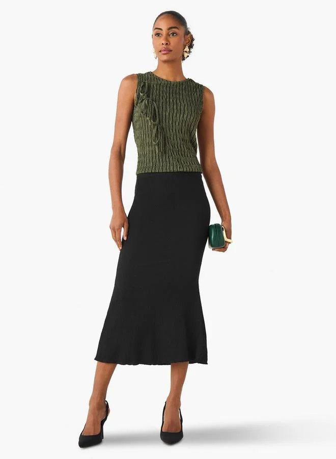 Splash FAV Mermaid Cut Textured Midi Skirt