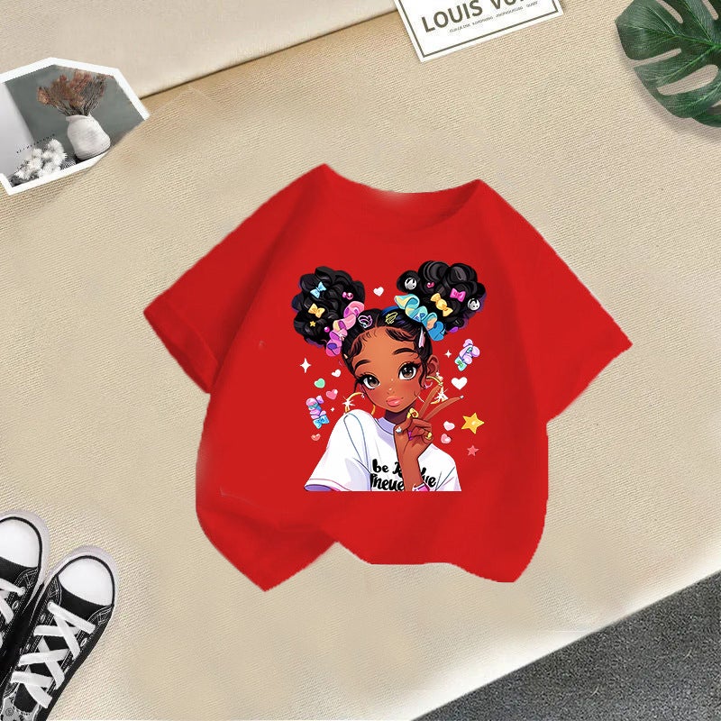2026 New Style Girls' Short-Sleeved Girls' T-Shirt Children'S Tops Baby Casual Printed Summer Children'S Clothing - Image 1