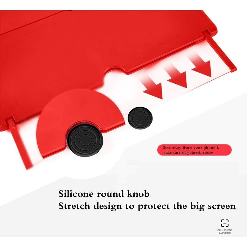 Mobile Viewing Magnifier - High Definition Screen Enlarger Built to Provide Clear, Large Display for Watching Films, Sports Events and Mobile Games Without Eye Fatigue (REd) - Image 2