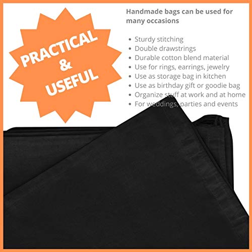 DR Cotton Blend Drawstring Bags for Storage, Pantry, Wardrobe, Shoes (10 x 12 inch - 12 pack) - Image 3