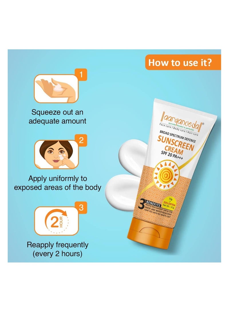 Aryanveda Sunscreen Spf 20 PA+ UV Protection for Women & Men with All Day Hydration 67gm Each (Pack of 2) - Image 4