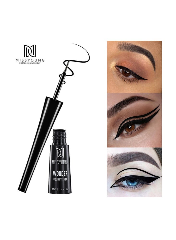 Missyoung Wonder Liquid Eyeliner-Black Liquid Eyeliner Long Lasting Waterproof Eye Makeup Sexy for Women Girls - Image 1