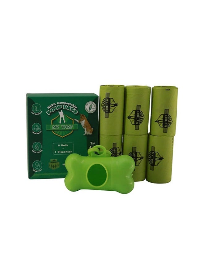 My Turf 100% Compostable Pack of 6 Rolls+1 Dispenser 90 Sheets