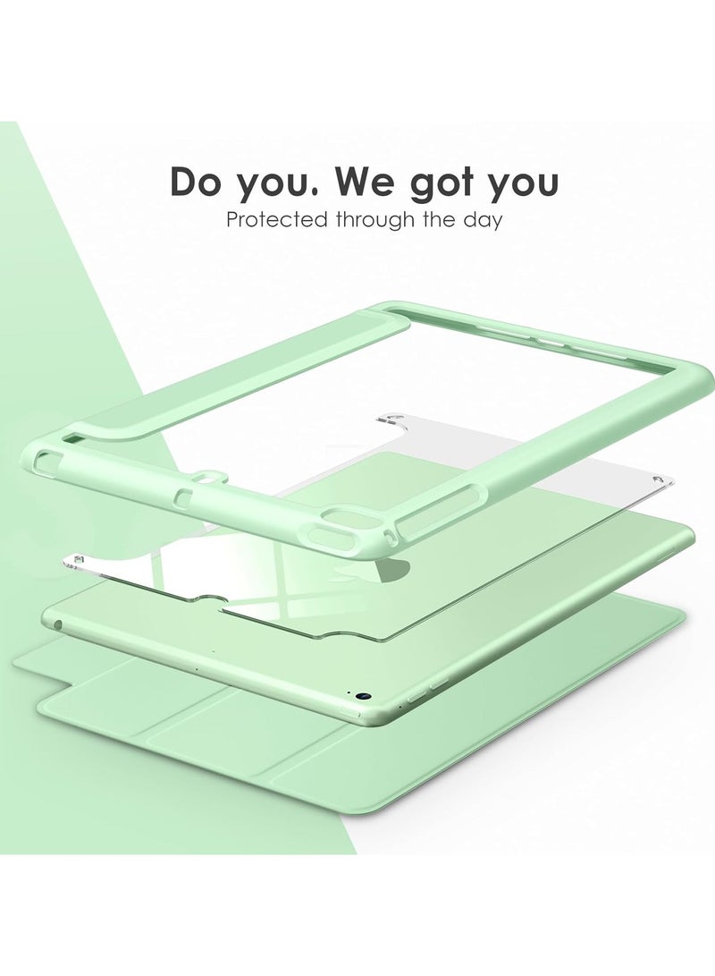 DUSALA Case for iPad Mini 5 Generation 2019/ Mini 4 3 2 1, with Pencil Holder, Slim Stand Protective Cover with Clear Transparent Back Shell for iPad mini 5  Tablet, Support Auto Wake/Sleep, (Green) - Image 4
