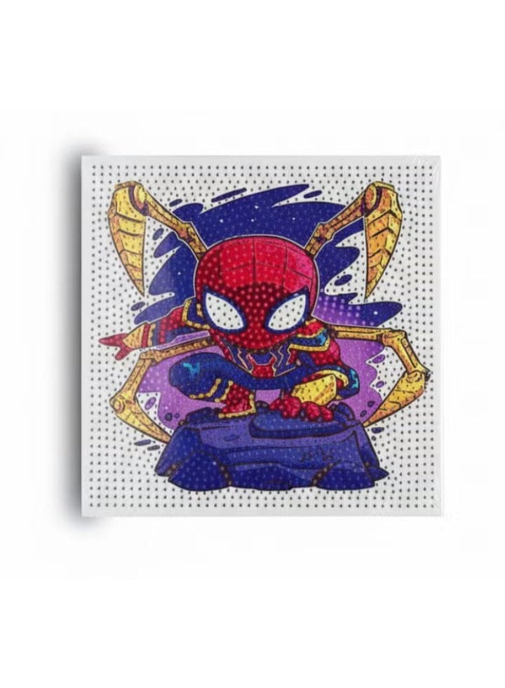 لوحة سبايدرمان الماسية بإصدار الدروع الحديدية – لمسة بطل خارق بحجم صغير! استمتع بتصميم نابض بالحيوية والإبداع بمقاس 20 × 20 سم، يدمج بين روح القوة والمرح!  مناسبة للهواة، الأطفال، ومحبي سبايدرمان! هدية مميزة بتجمع بين الإبداع والإثارة