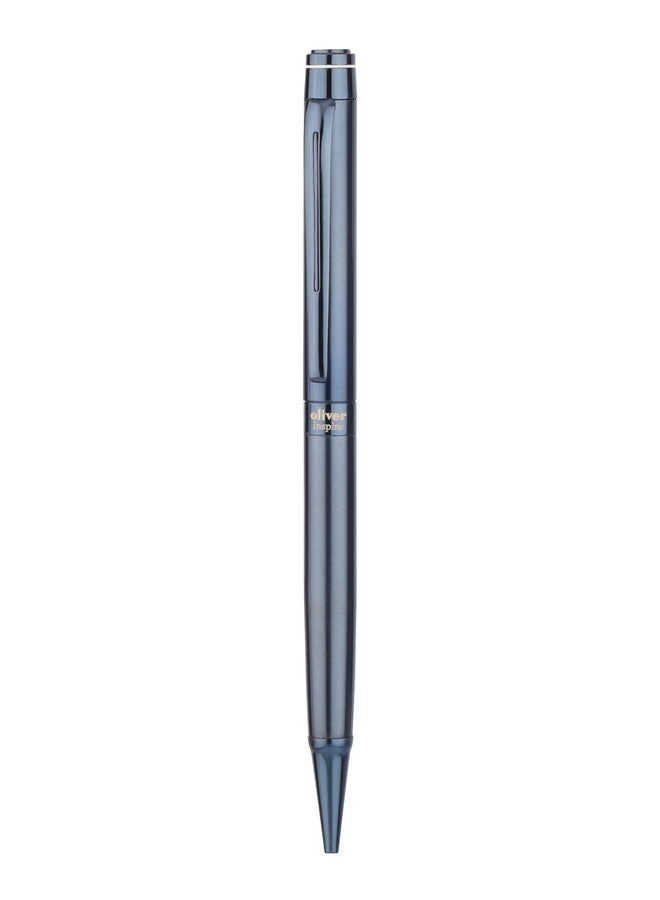 Oliver Inspire Matte Blueberry Luxury Ball Pen with T Box – Full Brass Body, 0.6mm Cardinal Refill, Twist Mechanism, Premium Shine Finish - Image 4
