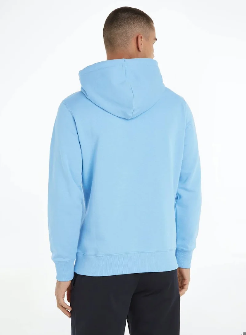 Calvin Klein Jeans Men's Cotton Blend Fleece Hoodie -  cotton fleece, Blue