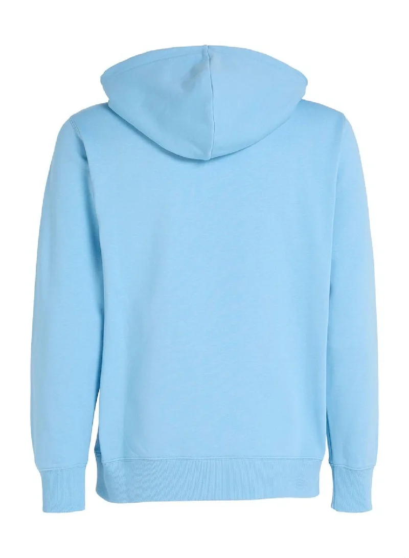 Calvin Klein Jeans Men's Cotton Blend Fleece Hoodie -  cotton fleece, Blue