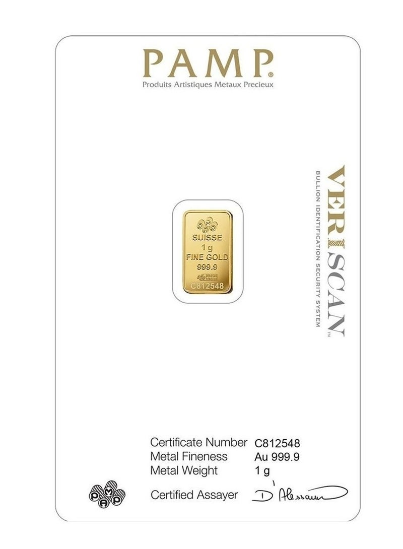 PAMP 4 Swiss 24-karat gold bars (1 gram each) - Image 3
