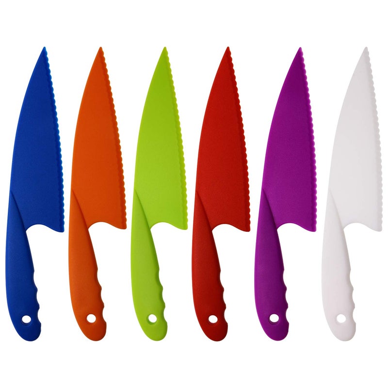 PENTA ANGEL 6 Colors Plastic Kitchen Knife Set Nylon Knife Children Safety Cooking Chef Knives for Fruit Lettuce Vegetable Salad Bread 6 Colors