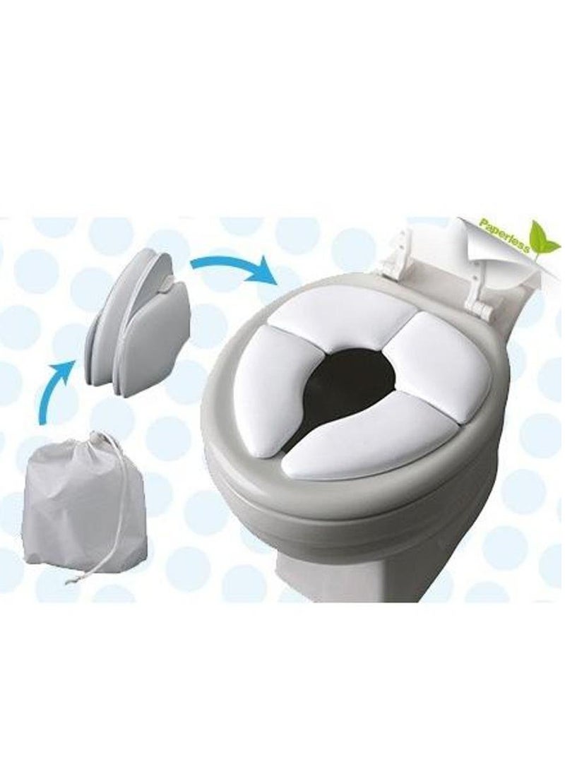 Travel Potty Seat with Washable Carry Bag-Potty Training Seat - Perfect for Travel - Padded for Soft Cushion - Portable Reusable Toilet Pottie Training Seats Folds - Toddler Child Baby Kids - Cushie Traveler , White - pzsku/Z9BE0084F2F31B55238FBZ/45/_/1733653682/5e5e545e-0b60-4359-b136-39db7290eb59