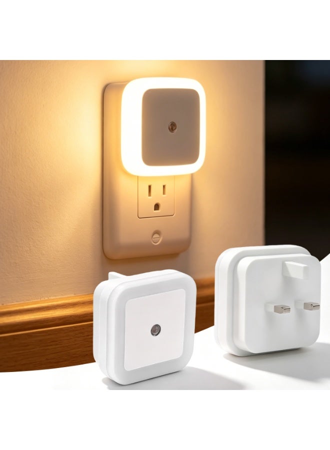ناكسي فلاي Warm LED Night Light 2 PCS with Smart Dusk to Dawn Sensor Plug-in Nightlights for Bedroom Bathroom Hallway Kitchen Stairs Kids Adults Everyday Home Use - Image 1