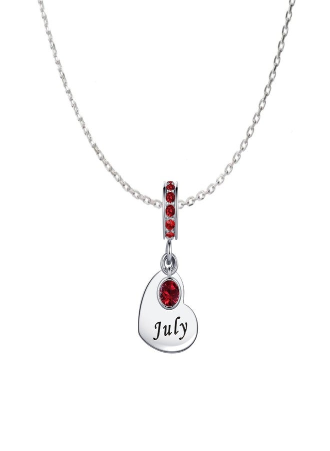 SBI Jewelry July Charm for Pandora Charms Bracelets Cubic Zirconia Heart Love Red Birthstone Charms for Women July Birthday Jewelry Gifts - Image 5