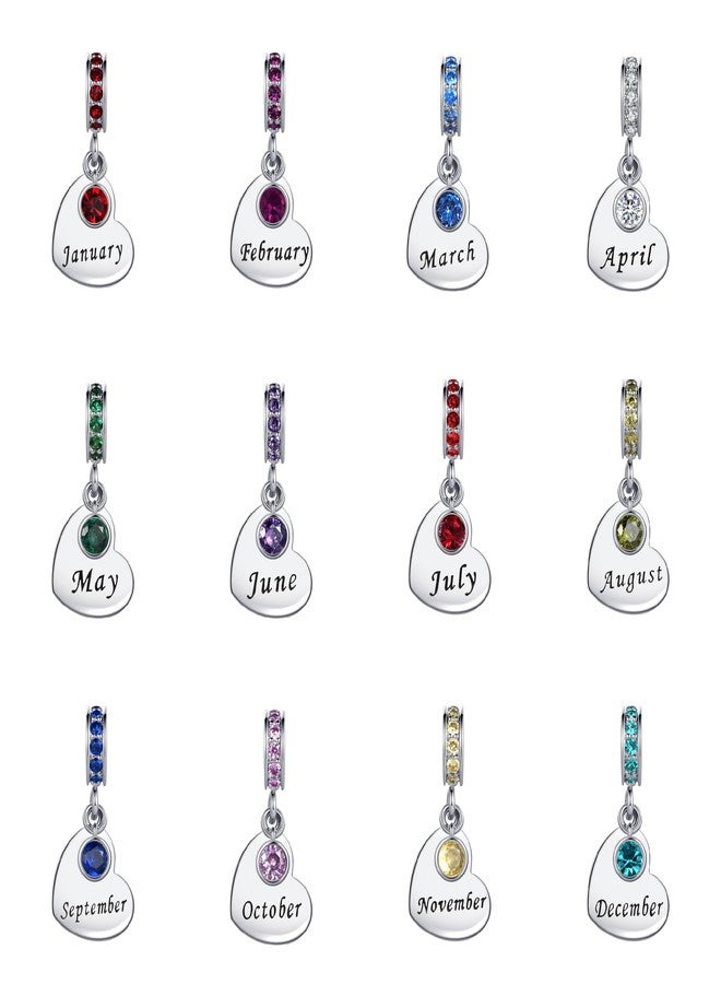 SBI Jewelry July Charm for Pandora Charms Bracelets Cubic Zirconia Heart Love Red Birthstone Charms for Women July Birthday Jewelry Gifts - Image 3