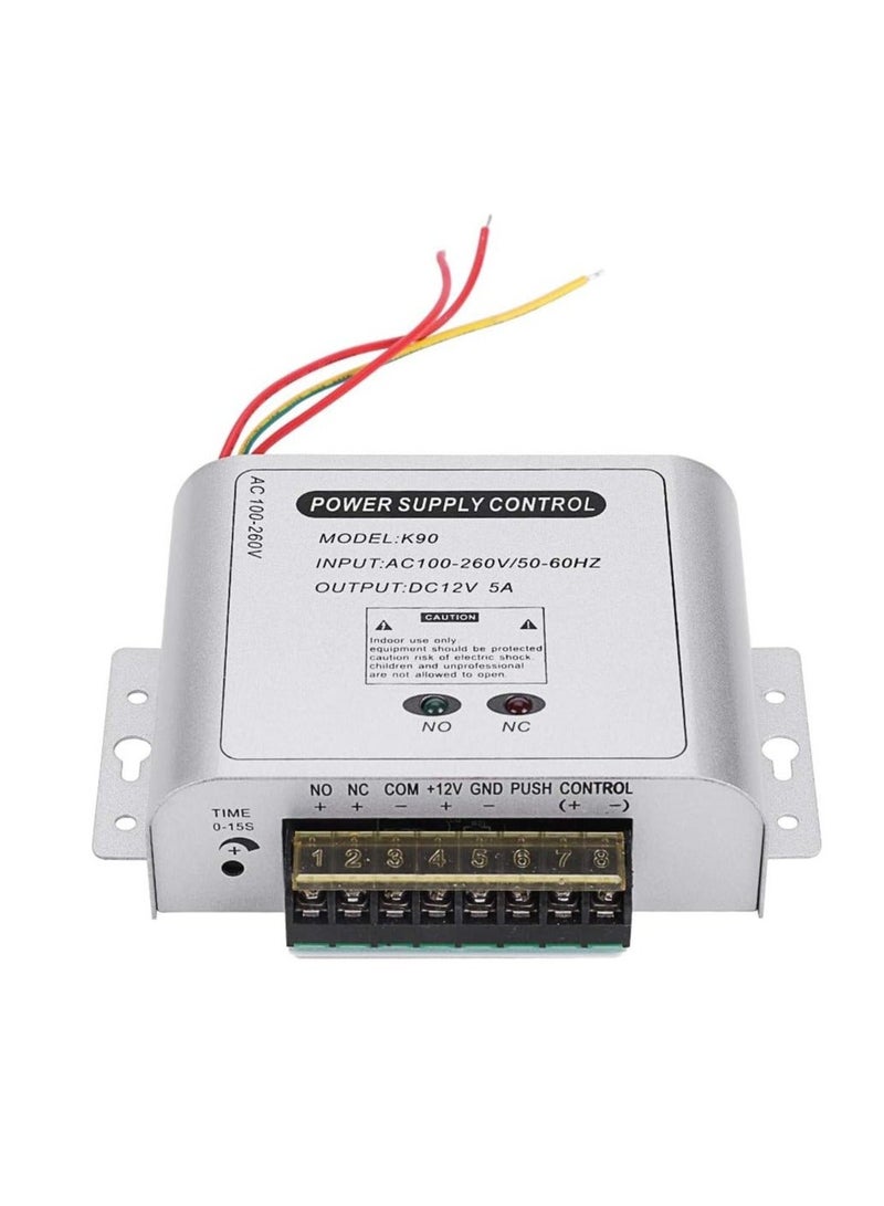 GOMETY Metal Access Control Power Supply Switch Controller DC12V / 3A Output 110-260VAC Input Voltage with Time Delay for All Types of Electronic Lock - Image 1