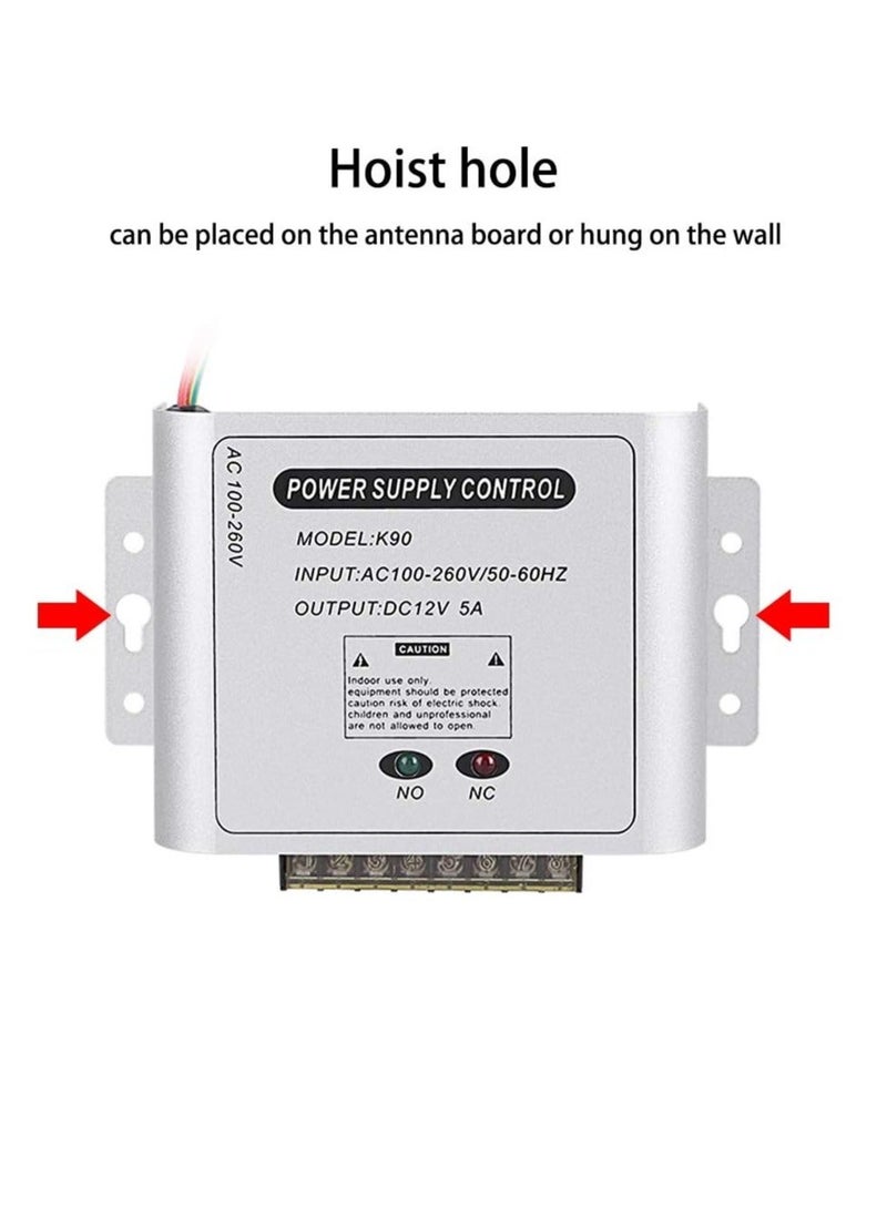 GOMETY Metal Access Control Power Supply Switch Controller DC12V / 3A Output 110-260VAC Input Voltage with Time Delay for All Types of Electronic Lock - Image 3
