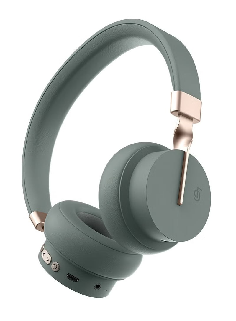 fingertime P3 Wireless Bluetooth 5.0 Headphones, HD Stereo Sound Over Ear Headphones with Built-In Microphones, Deep Bass, 60 Hours Playtime, Fast Charge Foldable Headphones for PC/Home (Green) - Image 1