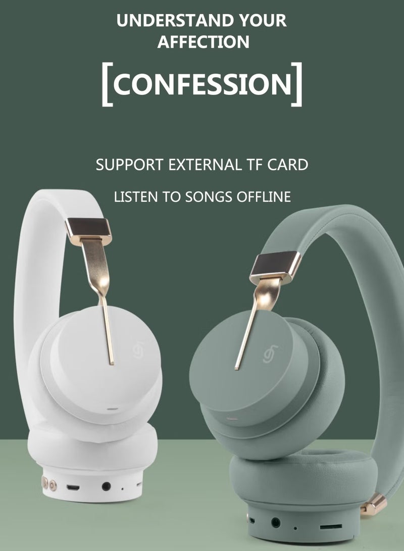 fingertime P3 Wireless Bluetooth 5.0 Headphones, HD Stereo Sound Over Ear Headphones with Built-In Microphones, Deep Bass, 60 Hours Playtime, Fast Charge Foldable Headphones for PC/Home (Green) - Image 4