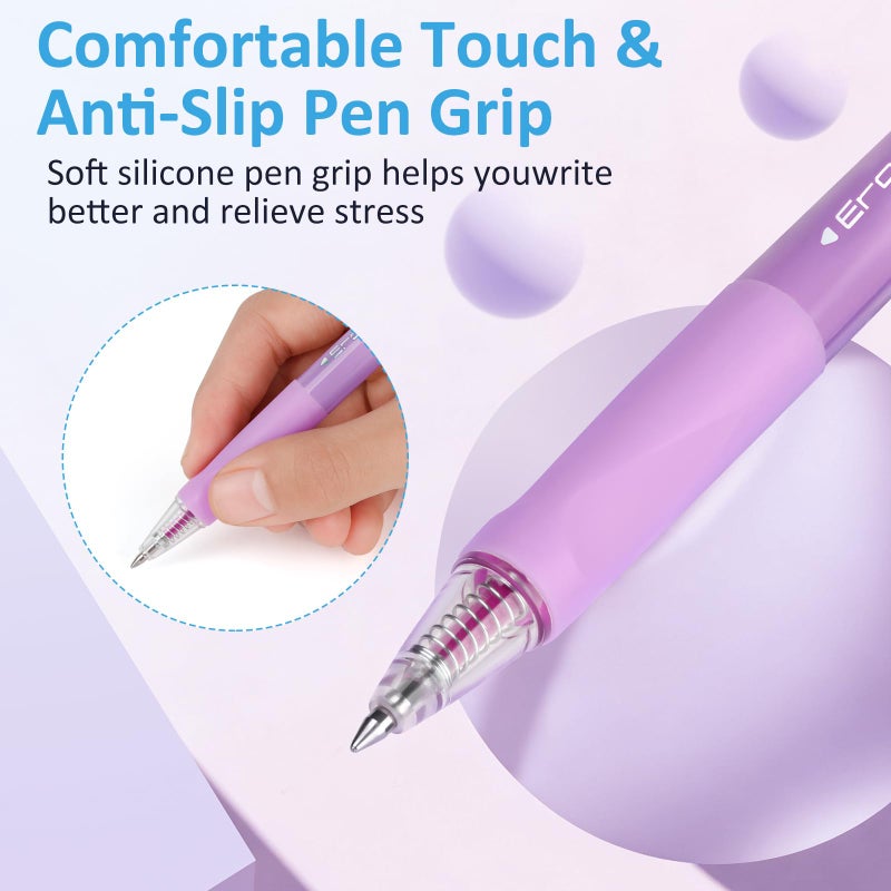 Solati 12 Colors Erasable Gel Pens, Fine Point 0.7mm Colored Erasable Pens, Make Mistakes Disappear, Assorted Color Inks for Writing, Journaling, Taking Notes, School Office Home (12colors) - Image 4