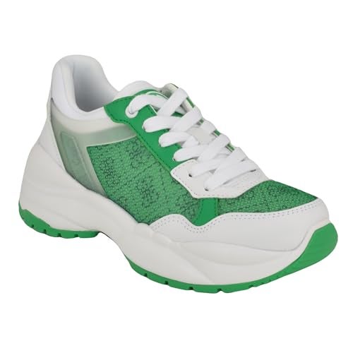 GUESS Women's Samra Sneaker, Kelly Green/White 310, 6.5 - Image 1