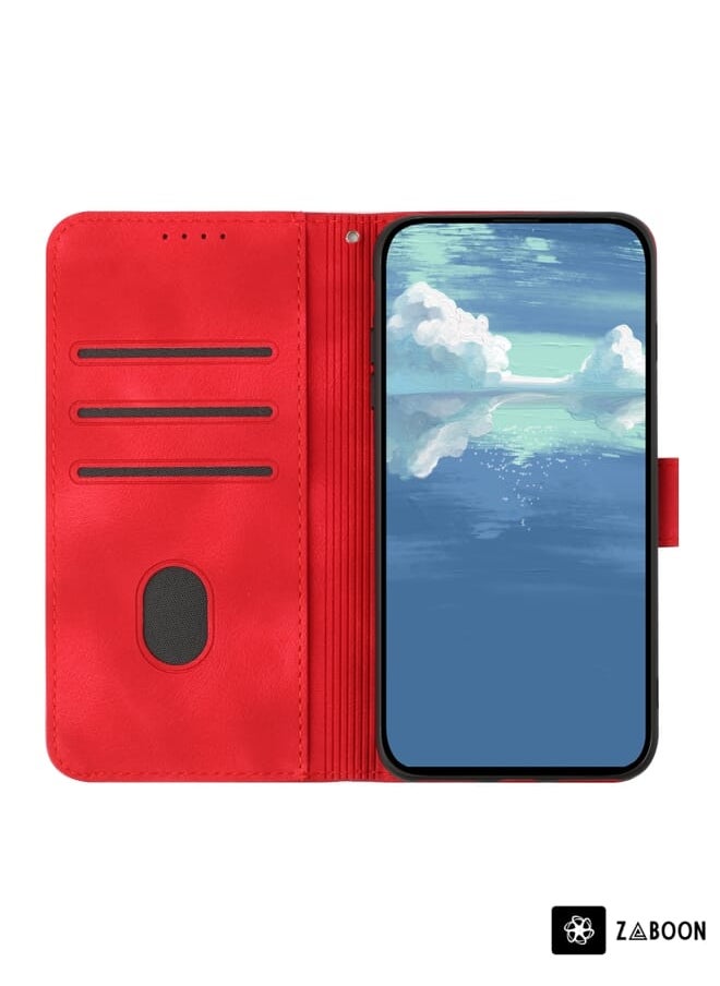 Green Tiger - For Honor 20S Russia /20 lite Russia  Line Pattern Skin Feel Leather Phone Case(Red) - Image 1