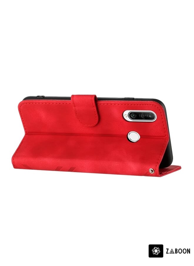 Green Tiger - For Honor 20S Russia /20 lite Russia  Line Pattern Skin Feel Leather Phone Case(Red) - Image 1