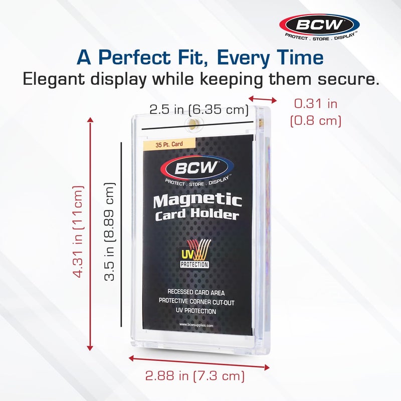 BCW Magnetic Card Holder - 35 PT Thickness - 20 Pack | Protective Display Card Case with Secure Gold Magnet Closure | UV Protection, Quick Access Design for Sports, Gaming, and Collectible Cards - Image 3