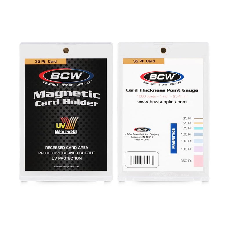 BCW Magnetic Card Holder - 35 PT Thickness - 20 Pack | Protective Display Card Case with Secure Gold Magnet Closure | UV Protection, Quick Access Design for Sports, Gaming, and Collectible Cards - Image 1