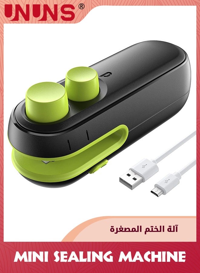 UNUNS Mini Bag Sealer,2 in 1 Heat Sealer For Snacks,Rechargeable Handheld Plastic Bag Resealer,Vacuum Bag Sealing Machine Portable,Keep Food Chips Cookies Fresh  - Image 1
