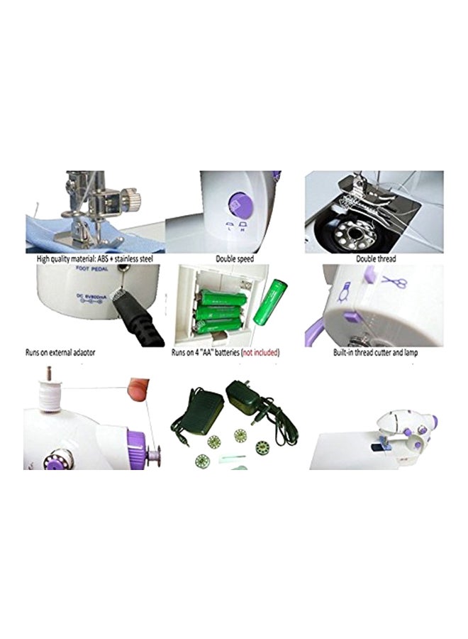 DLC Portable Stainless Steel Sewing Machine SM-202A White/Purple - Image 4