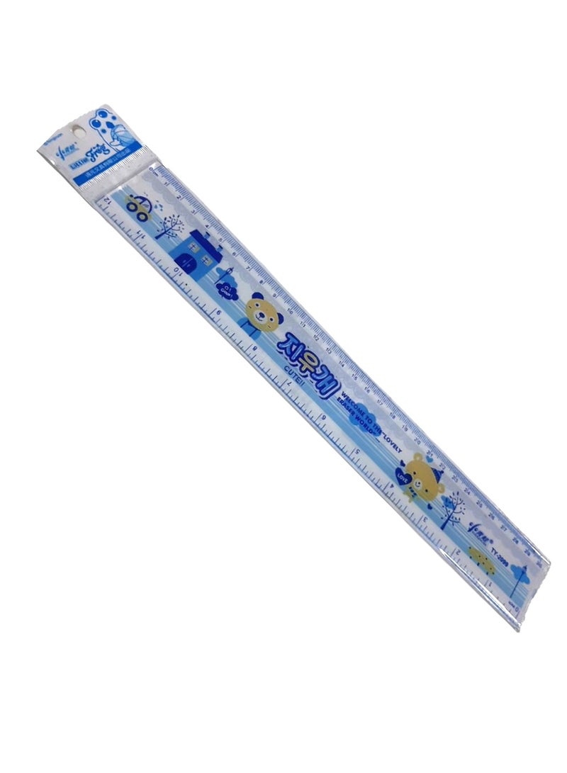 1 piece -straight plastic ruler 30 cm, multicolor - Image 2