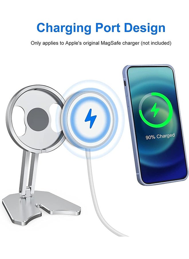 Arabest - Premium Aluminum Mag-Safe Charger Stand | Magnetic Holder for iPhone 12 Series (Mini/Pro/Pro Max) | Car & Desk Magnetic Charging Station with Anti-Slip Base (Space Gray) - Image 1