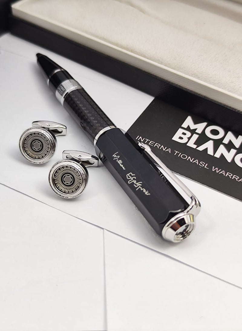 Mint black pen and cufflink with a luxurious design
