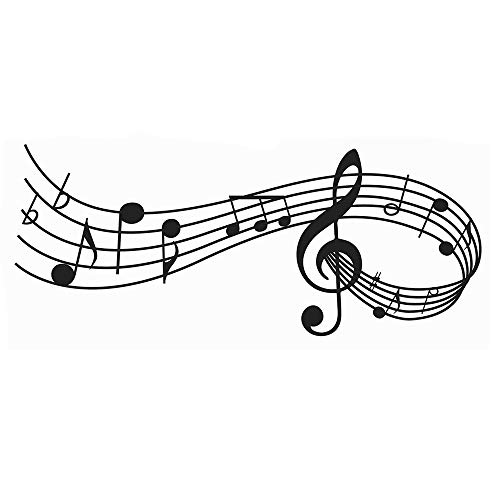 AUHOKY Music Notes Notation Band Wall Sticker Decal, AUHOKY Removable DIY Vinyl Art Mural Wallpaper Home Decor Gift for Kids Bedroom Music & Dance Room – Fashion & Eye-catching (23×9inch, Black) - Image 1