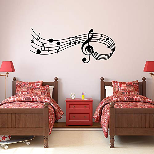 AUHOKY Music Notes Notation Band Wall Sticker Decal, AUHOKY Removable DIY Vinyl Art Mural Wallpaper Home Decor Gift for Kids Bedroom Music & Dance Room – Fashion & Eye-catching (23×9inch, Black) - Image 5